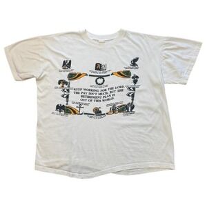1990s "Keep Working for the Lord" Religious God Bible Prayer Jesus T-shirt XL